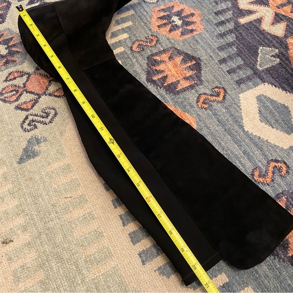 Stuart Weitzman Lander 50/50 Over the Knee Boot - Sz 9- Black Suede Wedge Heel - Picture 11 of 16
